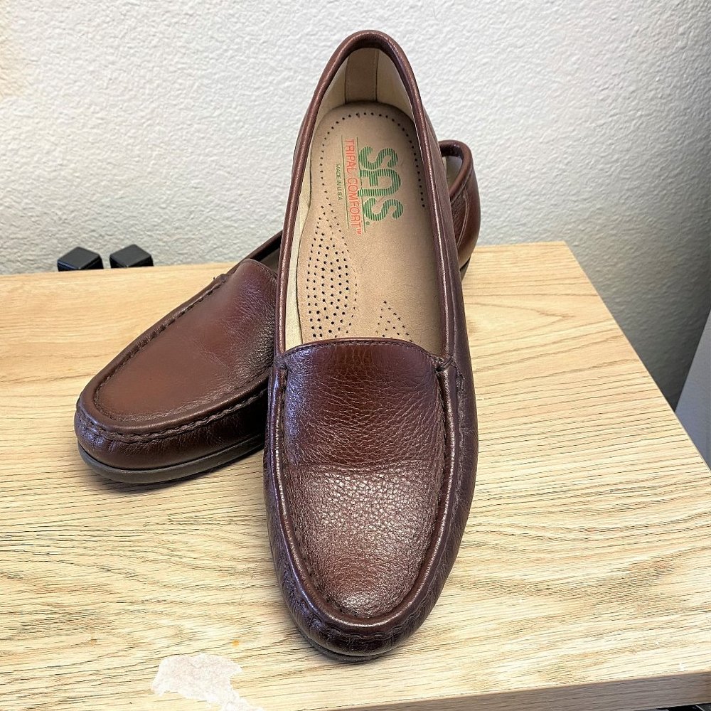 SAS Brown Leather Comfy Tripad Loafers Shoes Women's SZ 8 N